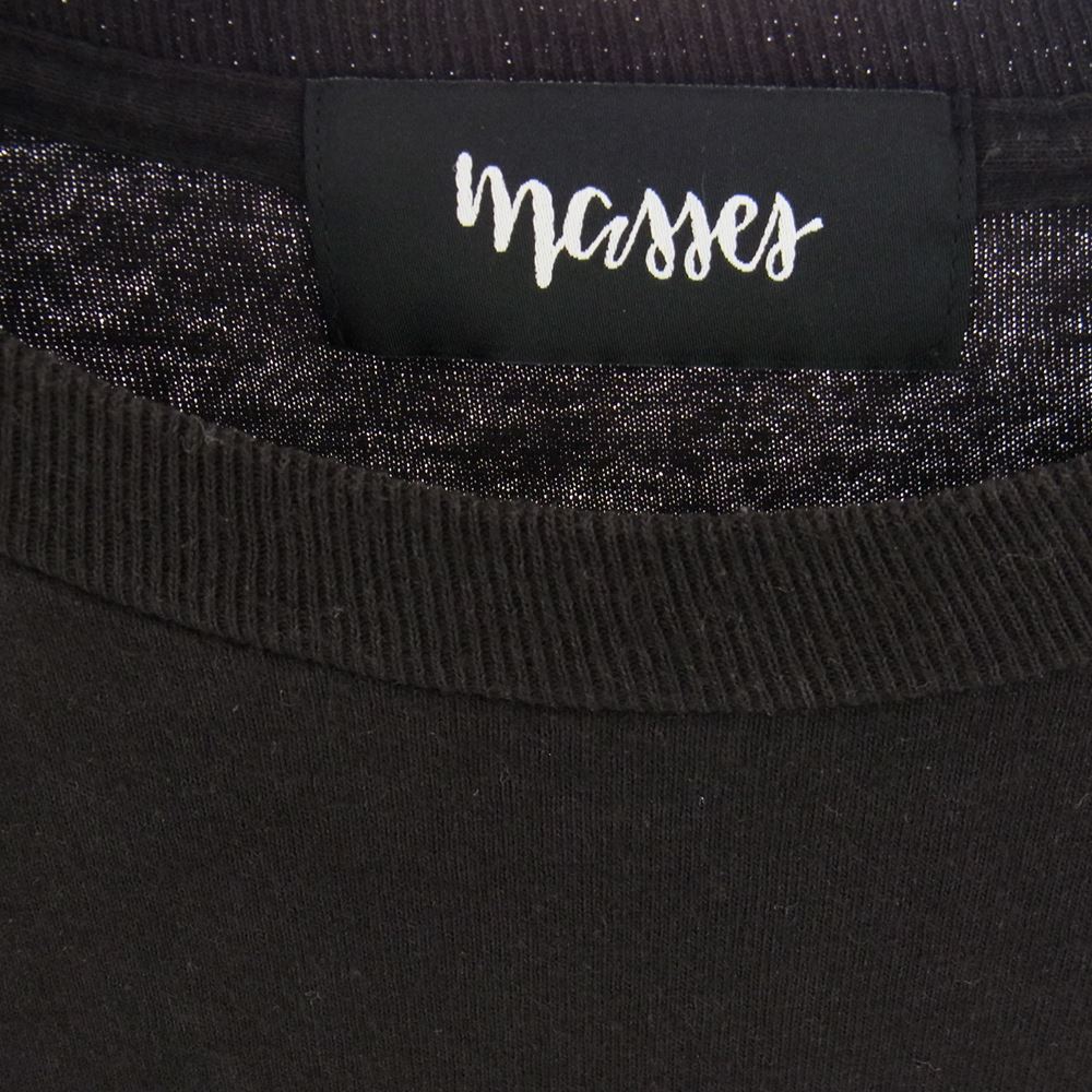 エムアンドエム x MASSES マシス 21AW エムアンドエムロゴプリント ロングスリーブ Tシャツ 長袖 ブラック系【中古】
