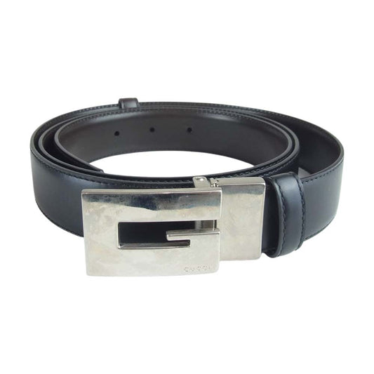 GUCCI グッチ Gバックル レザー ベルト ブラウン系【中古】