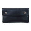 CHROME HEARTS クロムハーツ（原本無） WAVE WALLET ウェーブ ウォレット レザー 長財布 サイフ ブラック系【中古】