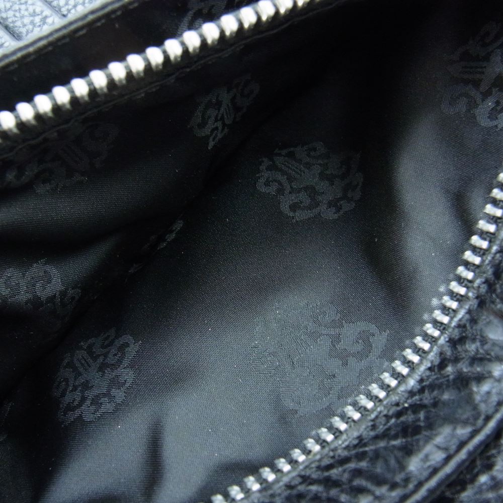 CHROME HEARTS クロムハーツ（原本無） WAVE WALLET ウェーブ ウォレット レザー 長財布 サイフ ブラック系【中古】