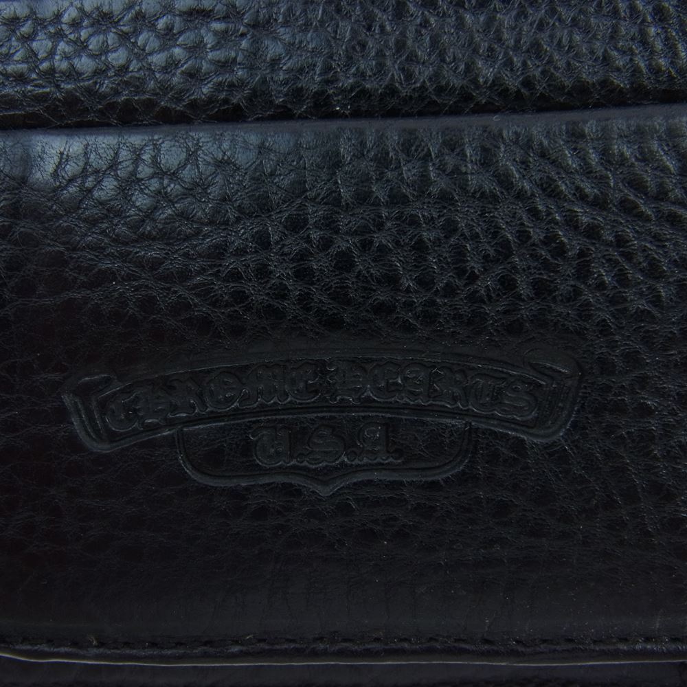 CHROME HEARTS クロムハーツ（原本無） WAVE WALLET ウェーブ ウォレット レザー 長財布 サイフ ブラック系【中古】