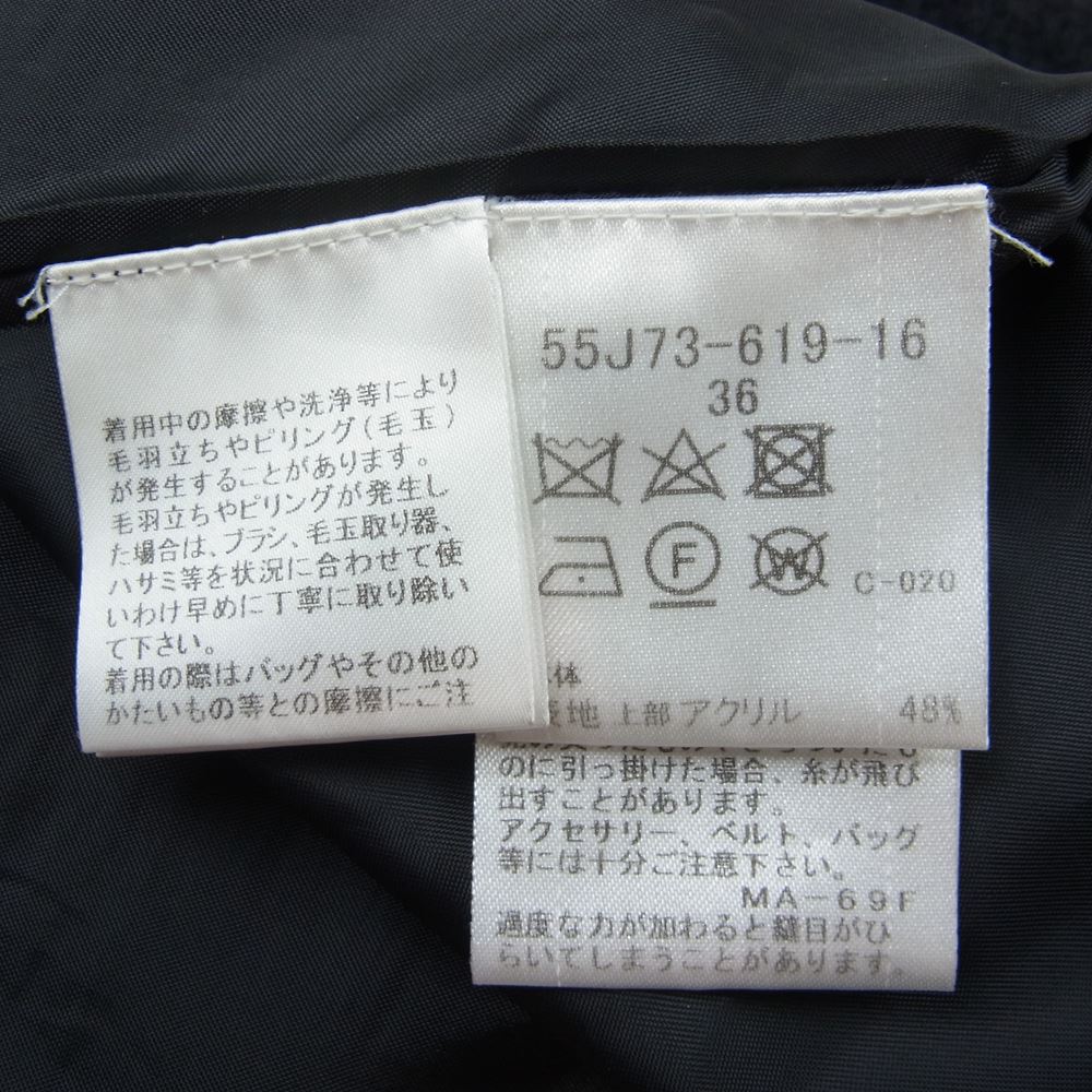 ブルーレーベルクレストブリッジ 55J-73-619-16 ツィード ドッキング ワンピース ブラック系 36【中古】