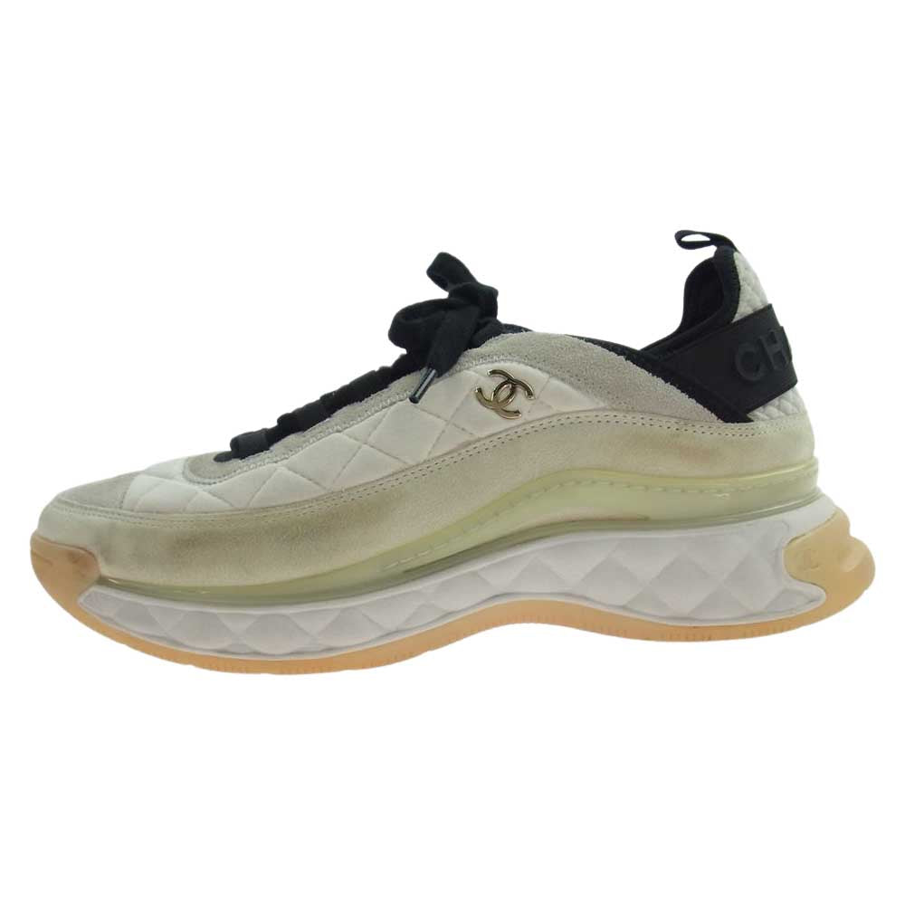 CHANEL シャネル G38503 ココマーク ロゴ スニーカー ブラック オフホワイト系 42【中古】