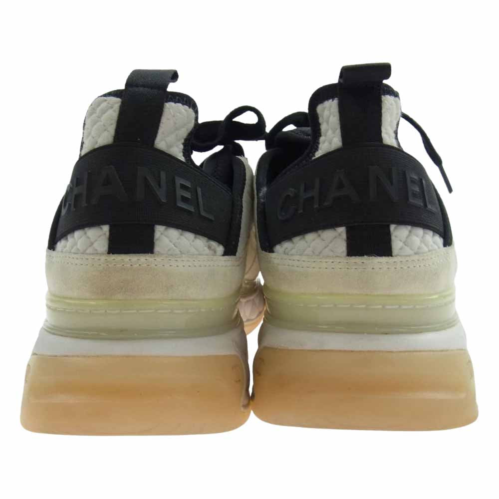 CHANEL シャネル G38503 ココマーク ロゴ スニーカー ブラック オフホワイト系 42【中古】