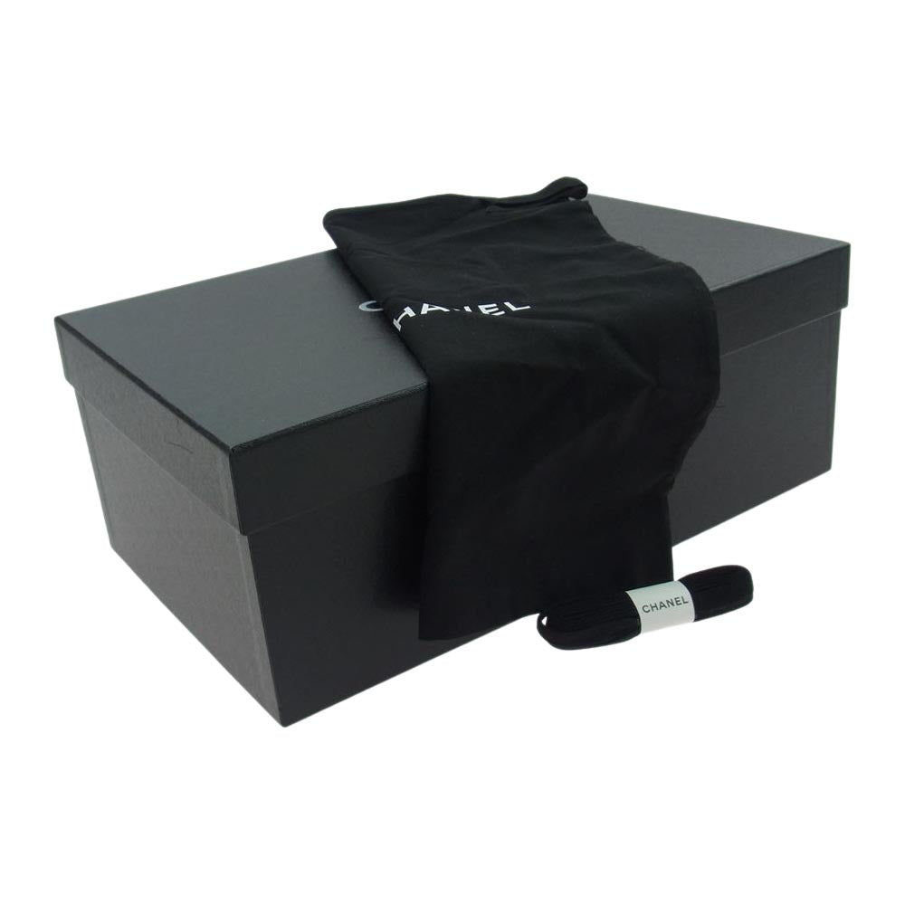 CHANEL シャネル G38503 ココマーク ロゴ スニーカー ブラック オフホワイト系 42【中古】