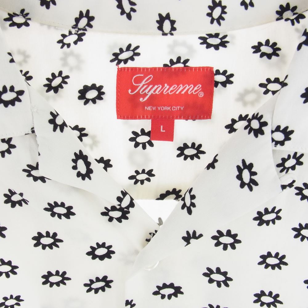 Supreme シュプリーム 18SS Flower Rayon L/S Shirt 花柄 レーヨン ロングスリーブ シャツ ホワイト系 L【中古】