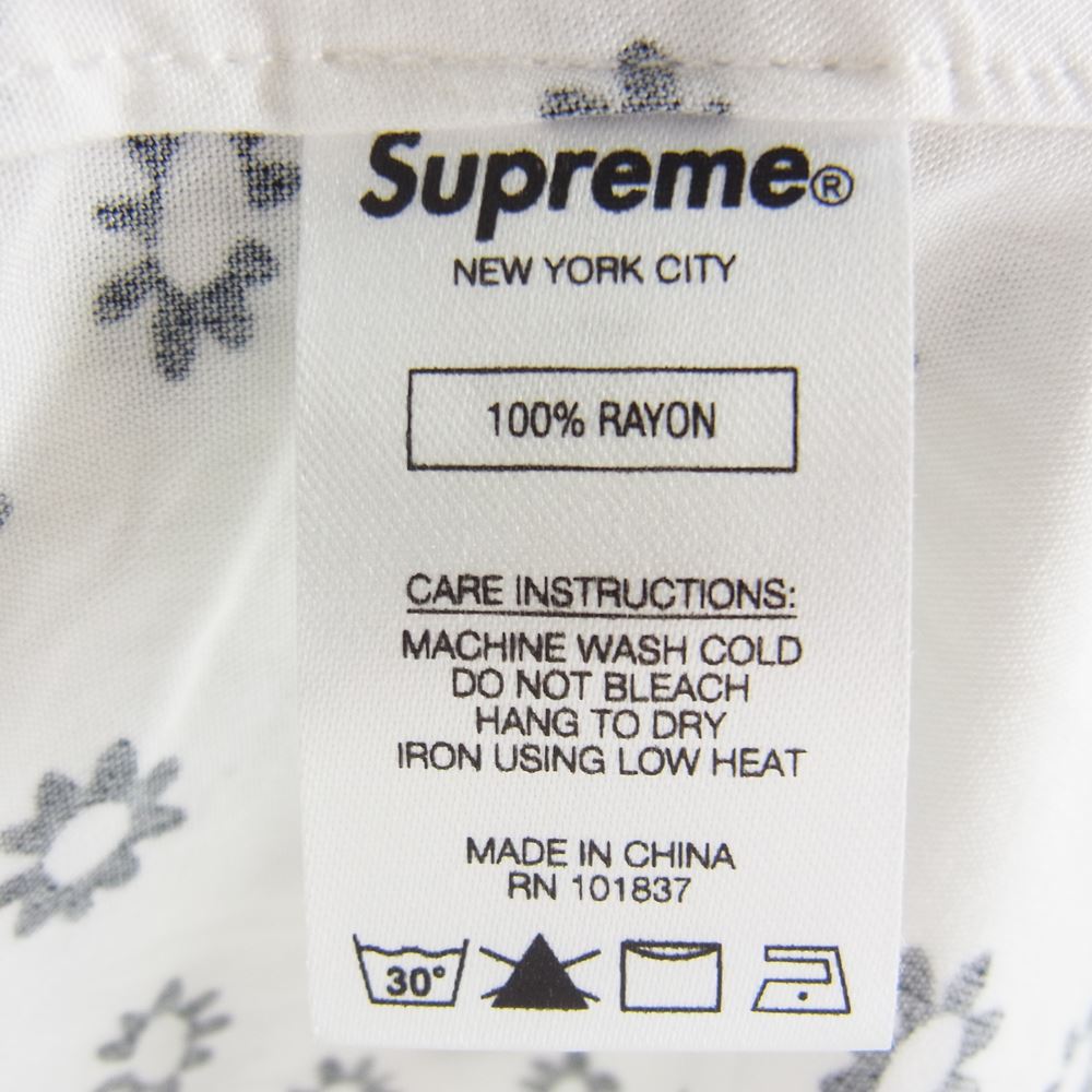 Supreme シュプリーム 18SS Flower Rayon L/S Shirt 花柄 レーヨン ロングスリーブ シャツ ホワイト系 L【中古】