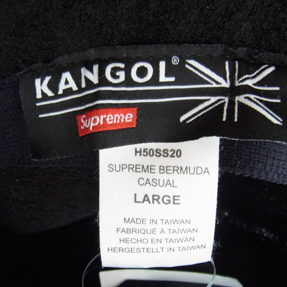 Supreme シュプリーム × KANGOL カンゴール 20SS BERMUDA CASUAL HAT バミューダ カジュアル バケットハット ブラック系 L【中古】