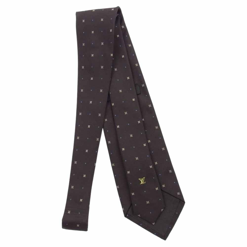 LOUIS VUITTON ルイ・ヴィトン シルク 100% モノグラム ネクタイ ブラウン ブラウン系【中古】