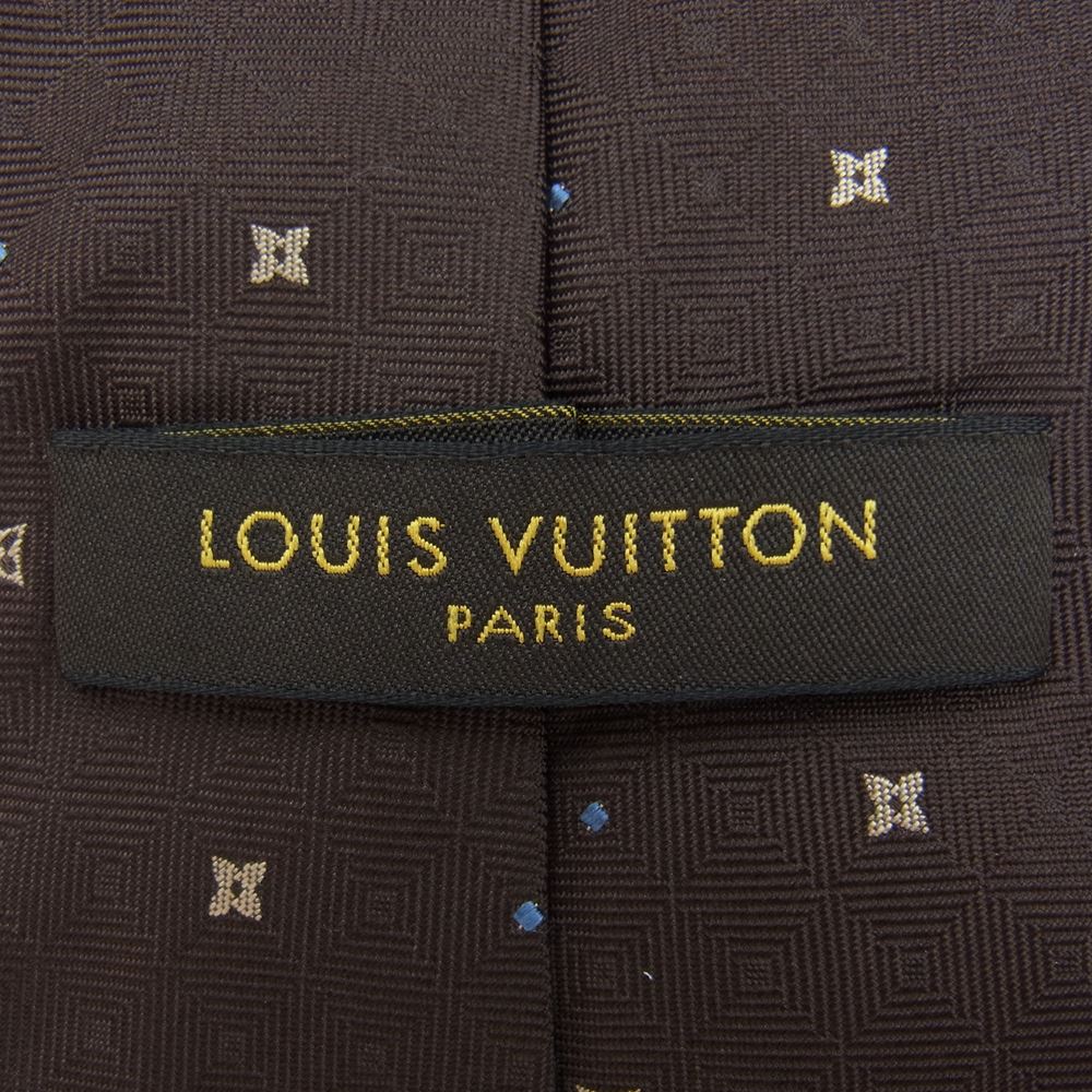LOUIS VUITTON ルイ・ヴィトン シルク 100% モノグラム ネクタイ ブラウン ブラウン系【中古】