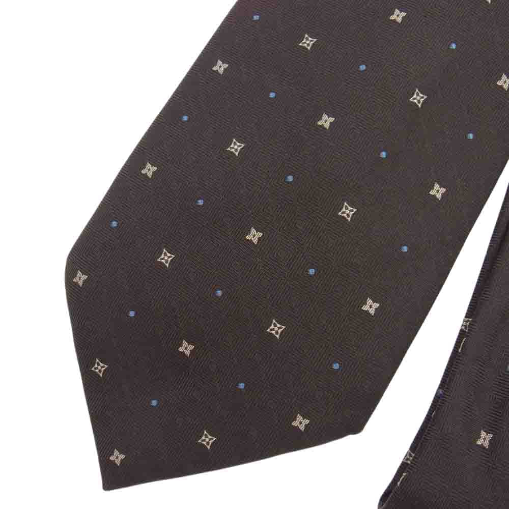 LOUIS VUITTON ルイ・ヴィトン シルク 100% モノグラム ネクタイ ブラウン ブラウン系【中古】