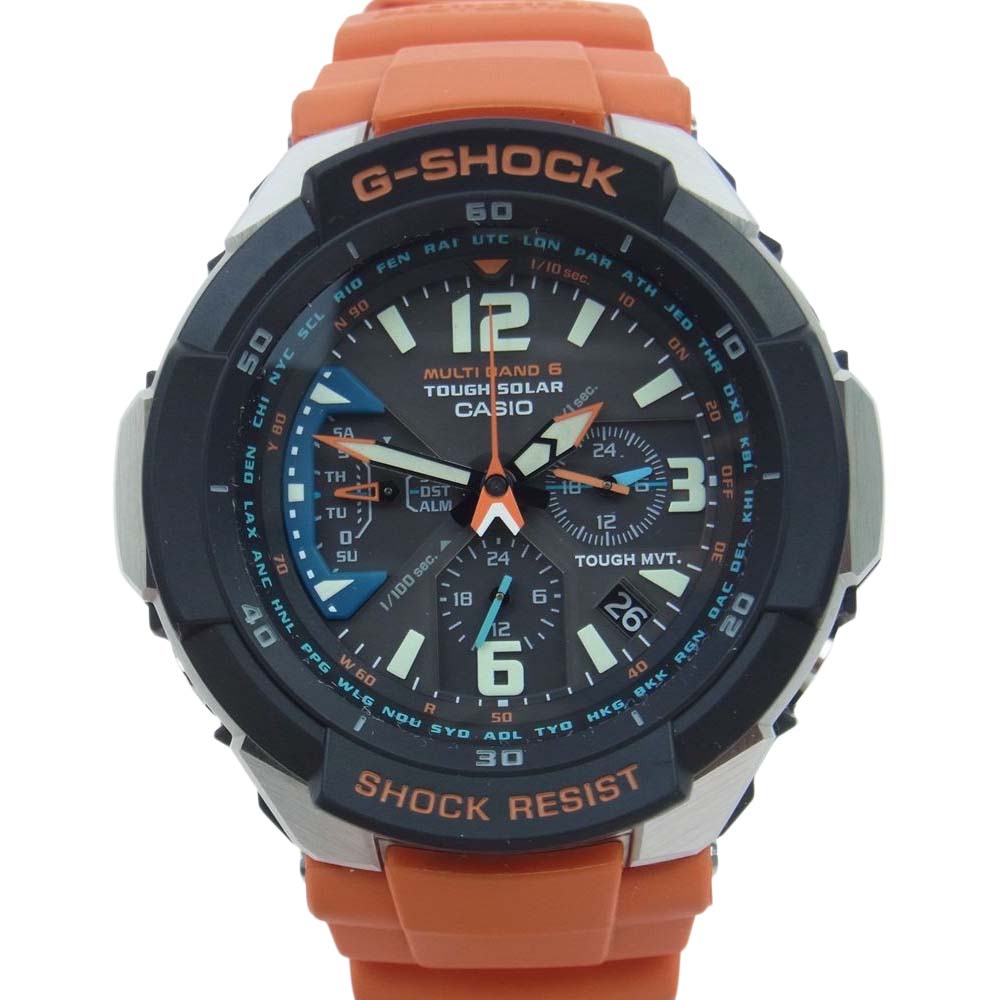 CASIO G-SHOCK カシオ ジーショック GW-3000M-4AER SKY COCKPIT スカイコックピット タフソーラー MULTIBAND 6  電波時計 オレンジ系【中古】