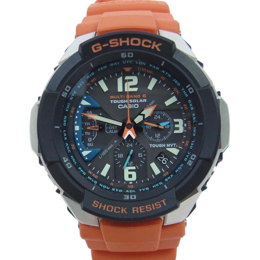 CASIO G-SHOCK カシオ ジーショック GW-3000M-4AER SKY COCKPIT スカイコックピット タフソーラー MULTIBAND 6  電波時計 オレンジ系【中古】