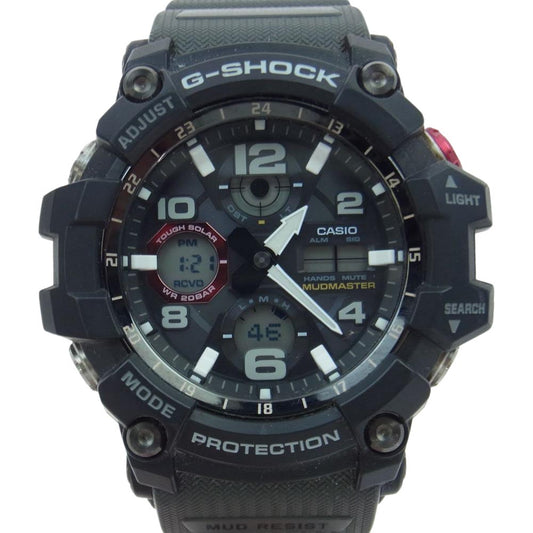 CASIO G-SHOCK カシオ ジーショック GWG-100-1A8JF   MASTER OF G MUDMASTER マッドマスター マスターオブジー 腕時計 タフソーラー ソーラー充電式  デジタル アナログ アナデジ 電波 ブラック系【極上美品】【中古】