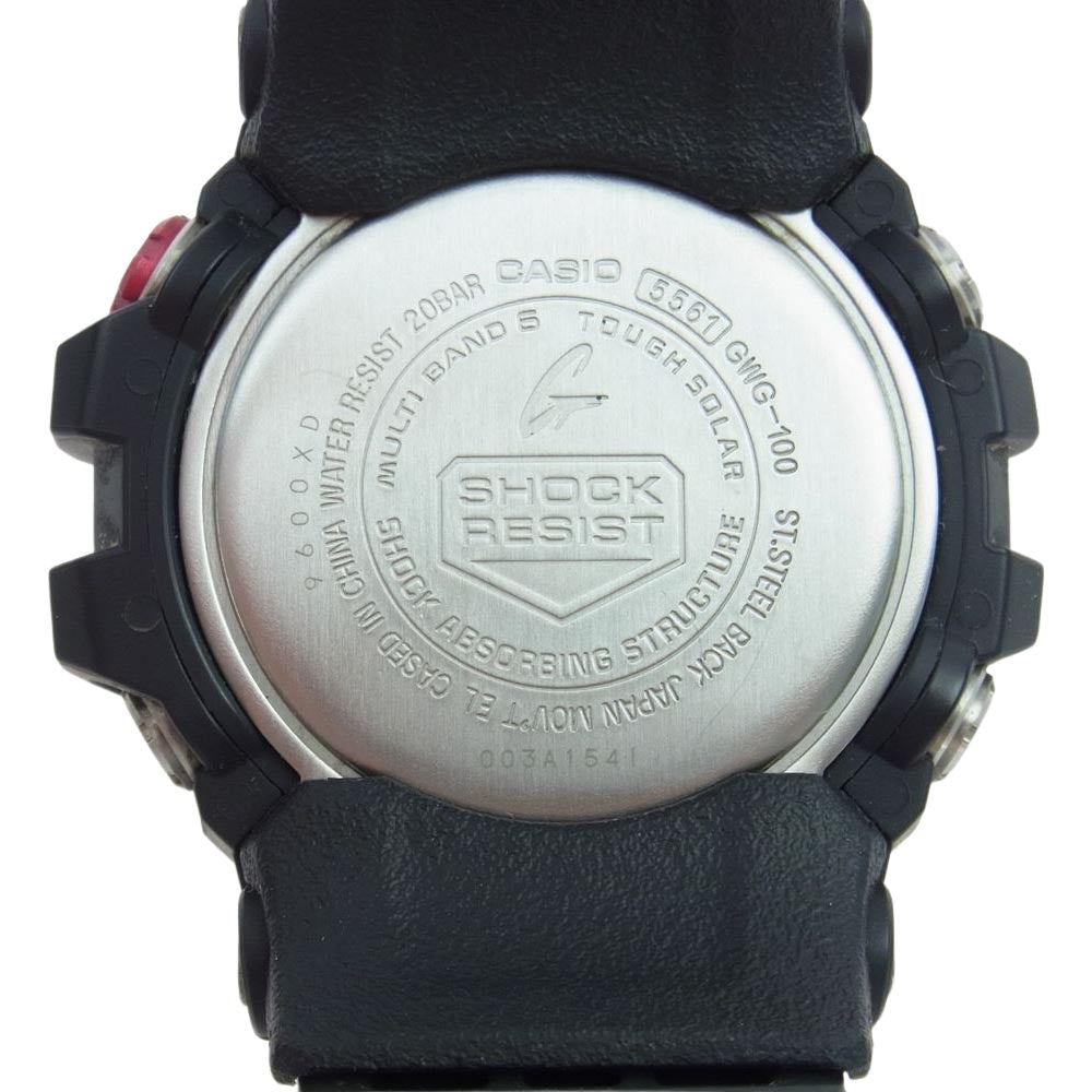 CASIO G-SHOCK カシオ ジーショック GWG-100-1A8JF   MASTER OF G MUDMASTER マッドマスター マスターオブジー 腕時計 タフソーラー ソーラー充電式  デジタル アナログ アナデジ 電波 ブラック系【極上美品】【中古】