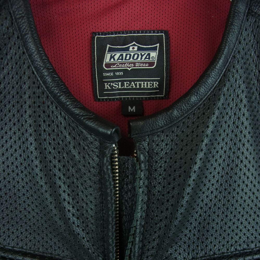KADOYA カドヤ 1154 SELECT SLEEVER - PL セレクトスリーバー ライダー ジャケット メッシュ 革ジャン ブラック系 M【極上美品】【中古】