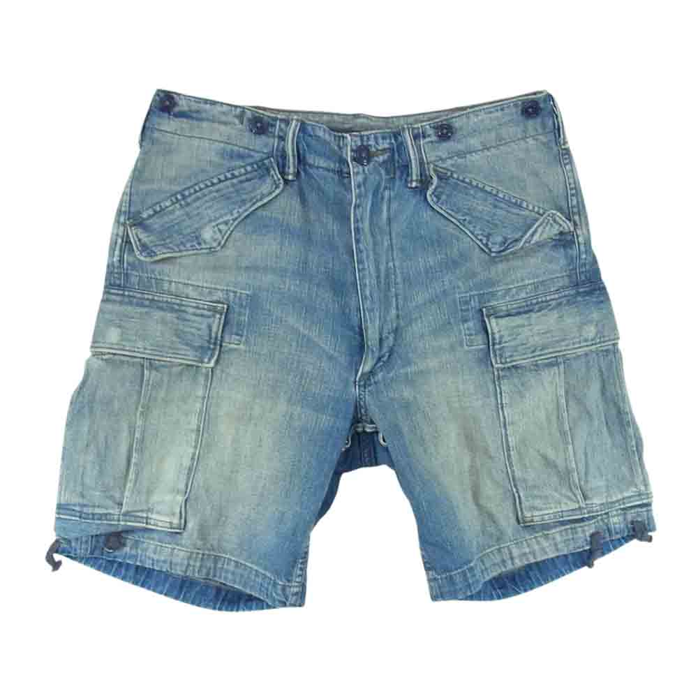 RRL ダブルアールエル Regiment レジメント デニム カーゴ ショーツ パンツ インディゴブルー系 30【中古】