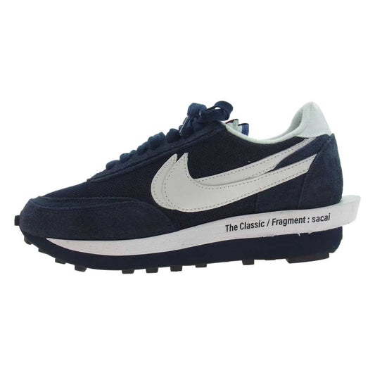 NIKE ナイキ × sacai × Fragment DH2684-400 LD Waffle ワッフル Blackened Blue スニーカー ネイビー系 ホワイト系 27.5cm【中古】