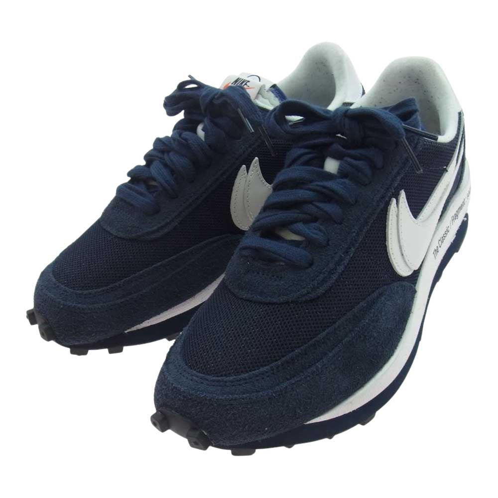 NIKE ナイキ × sacai × Fragment DH2684-400 LD Waffle ワッフル Blackened Blue スニーカー ネイビー系 ホワイト系 27.5cm【中古】