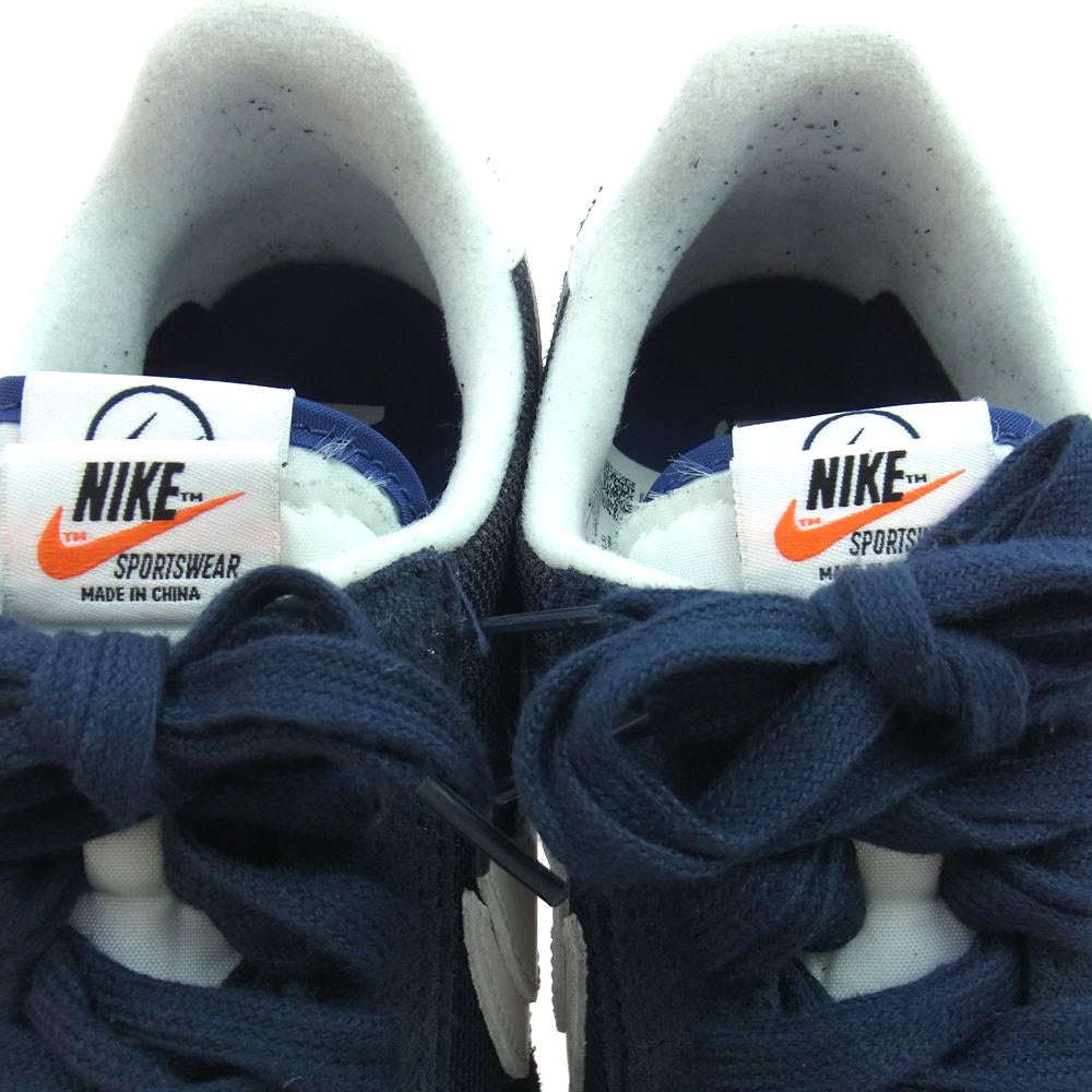 NIKE ナイキ × sacai × Fragment DH2684-400 LD Waffle ワッフル Blackened Blue スニーカー ネイビー系 ホワイト系 27.5cm【中古】