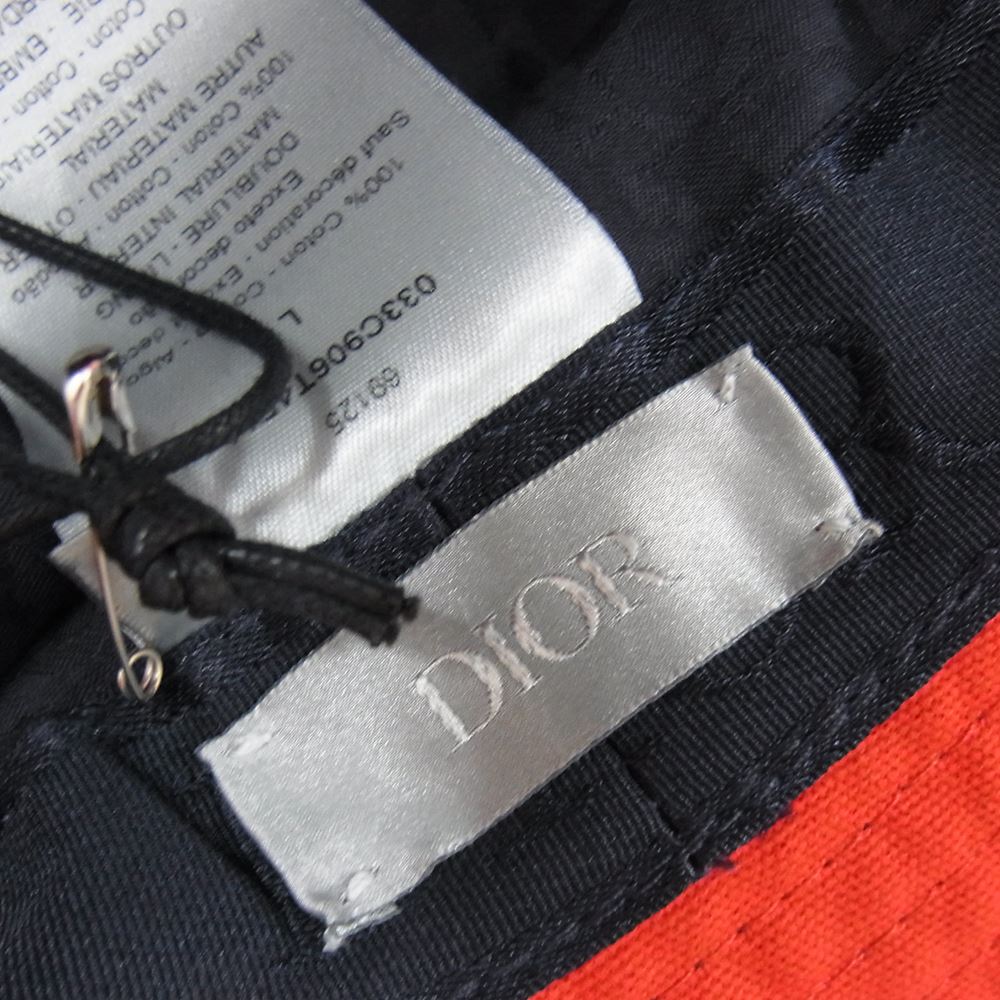 Dior ディオール 033C906T4511 ケニーシャーフ 刺繍 バケットハット 帽子 ネイビー系 L【美品】【中古】