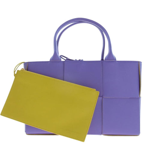 BOTTEGAVENETA ボッテガヴェネタ アルコ レザー ハンド バッグ パープル系 イエロー系【極上美品】【中古】