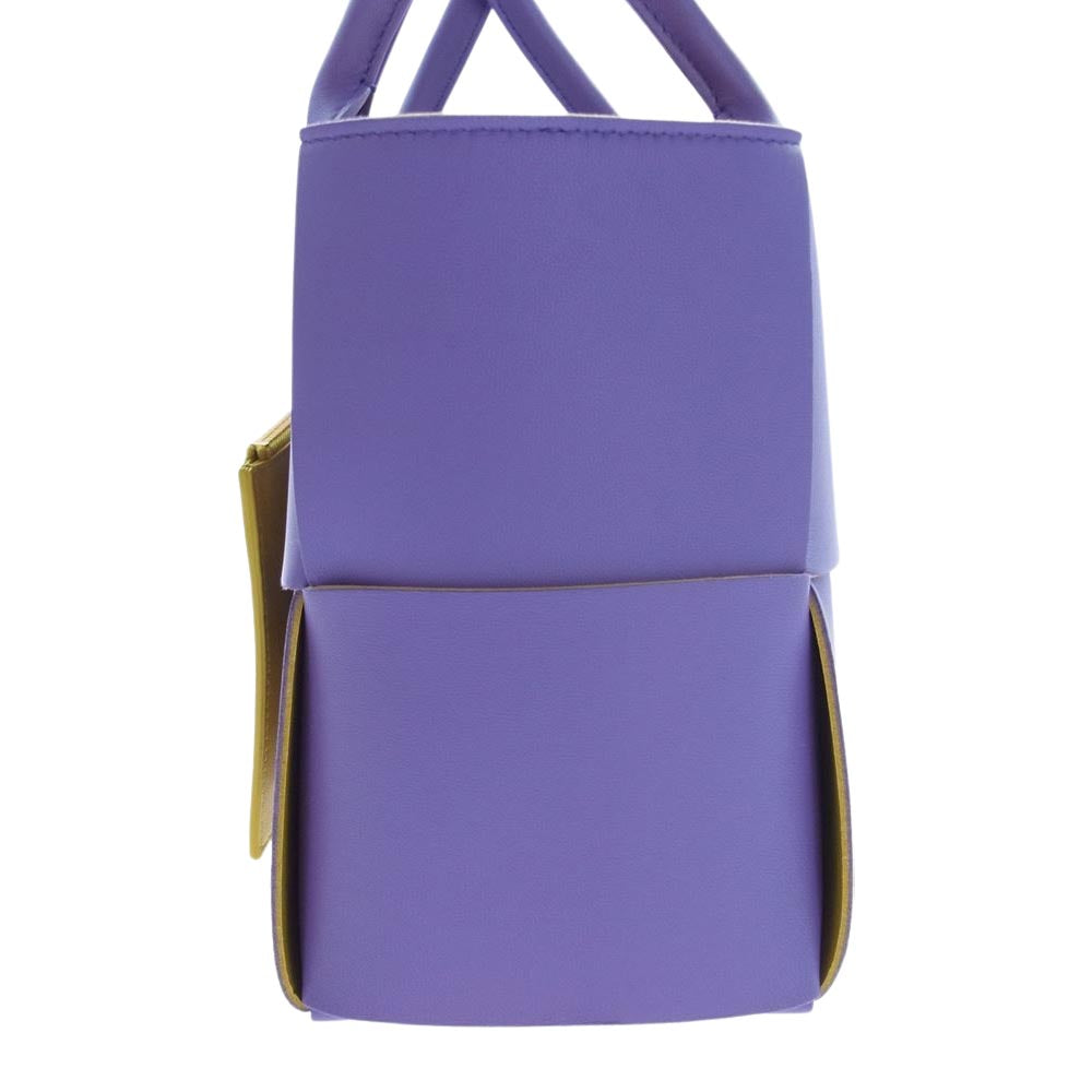 BOTTEGAVENETA ボッテガヴェネタ アルコ レザー ハンド バッグ パープル系 イエロー系【極上美品】【中古】
