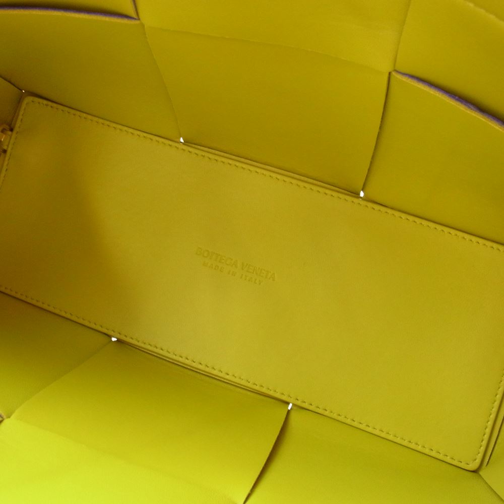 BOTTEGAVENETA ボッテガヴェネタ アルコ レザー ハンド バッグ パープル系 イエロー系【極上美品】【中古】
