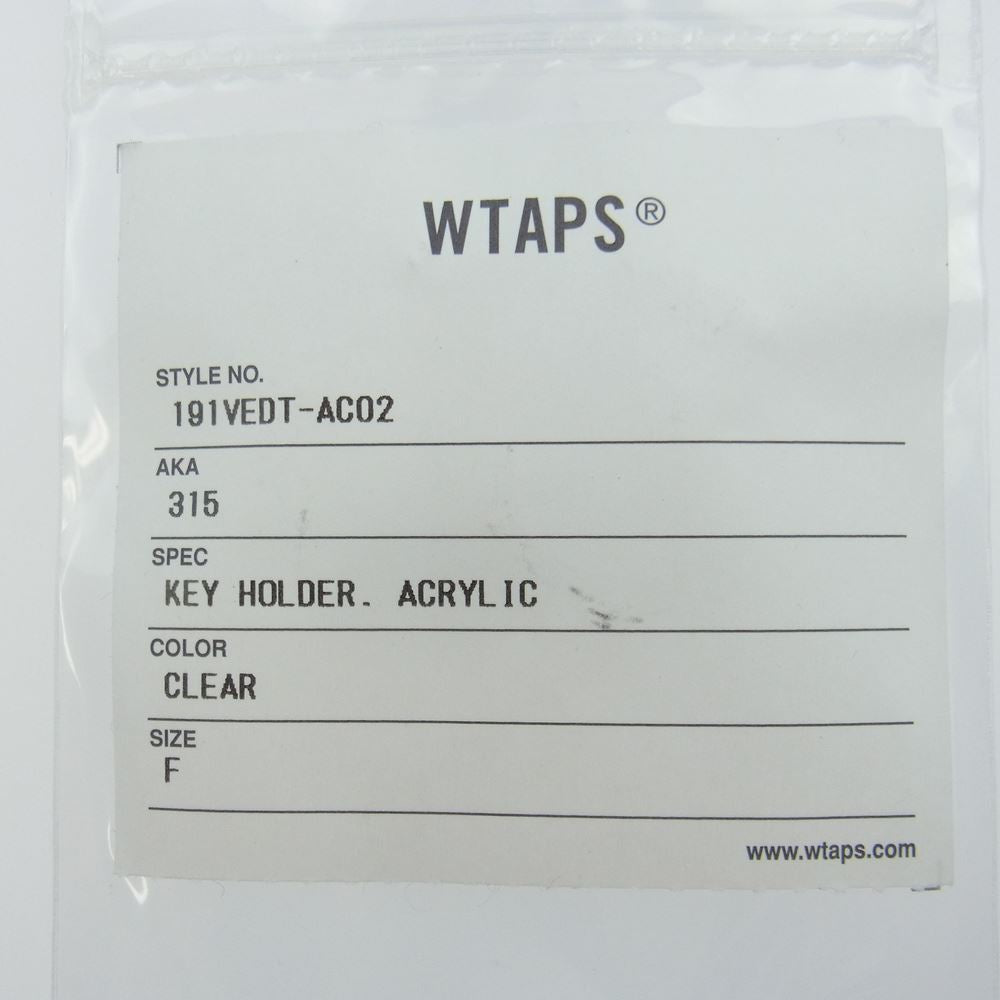 WTAPS ダブルタップス  191VEDT-AC02 TAG KEY HOLDER ACRYLIC アクリル キーホルダー クリアー クリア系【新古品】【未使用】【中古】