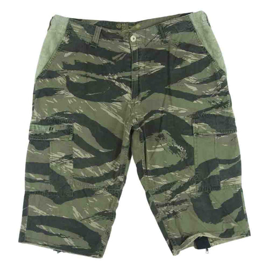 WTAPS ダブルタップス TSTD-PT-M07 クロップド カーゴ パンツ 切替 パイル地 迷彩 カモ カーキ系【中古】