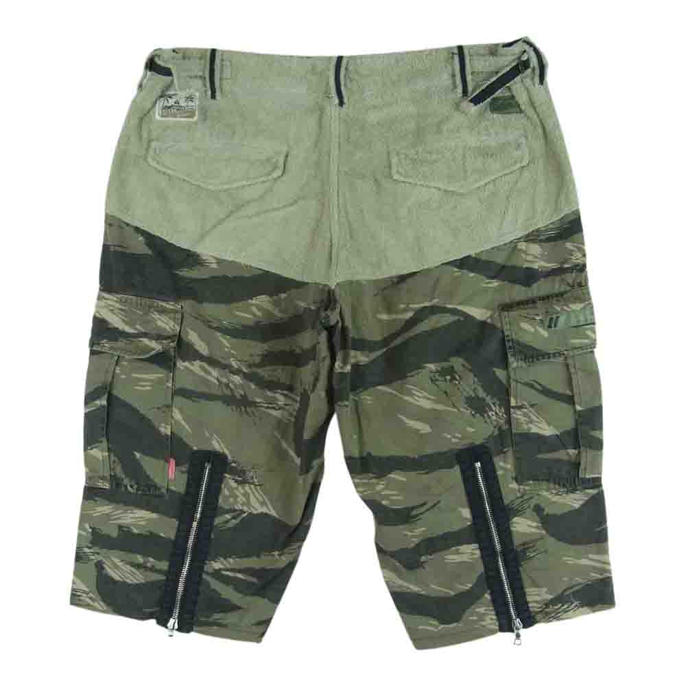 WTAPS ダブルタップス TSTD-PT-M07 クロップド カーゴ パンツ 切替 パイル地 迷彩 カモ カーキ系【中古】