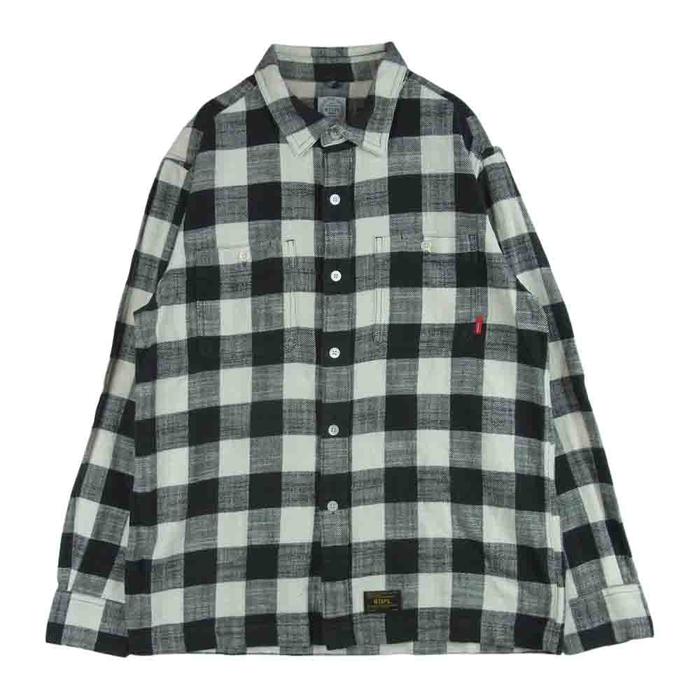 WTAPS ダブルタップス 17SS 171GWDT-SHM07 Cotton TEXTILE コットン テキスタイル チェック ネルシャツ 長袖 ブラック系 オフホワイト系 L【中古】