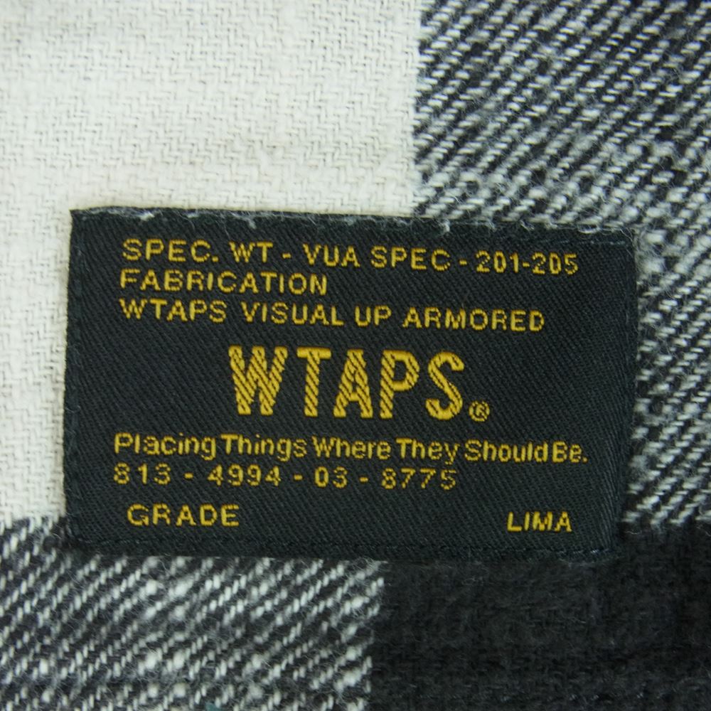 WTAPS ダブルタップス 17SS 171GWDT-SHM07 Cotton TEXTILE コットン テキスタイル チェック ネルシャツ 長袖 ブラック系 オフホワイト系 L【中古】