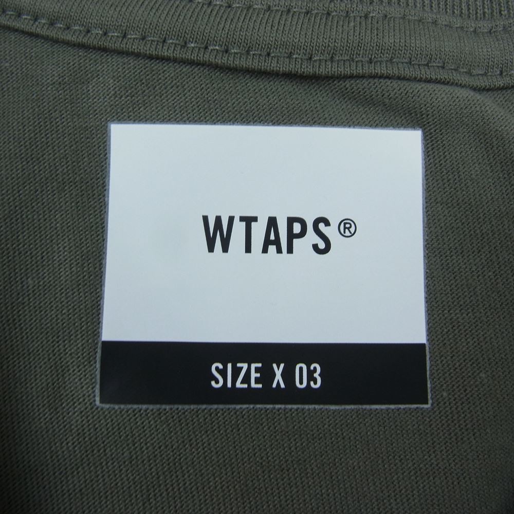 WTAPS ダブルタップス 20AW 202PCDT-ST01S BOB SCREEN SS TEE ボブ スクリーン バックロゴ 半袖 Tシャツ カーキ系 03【極上美品】【中古】