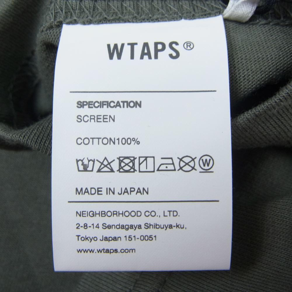 WTAPS ダブルタップス 20AW 202PCDT-ST01S BOB SCREEN SS TEE ボブ スクリーン バックロゴ 半袖 Tシャツ カーキ系 03【極上美品】【中古】
