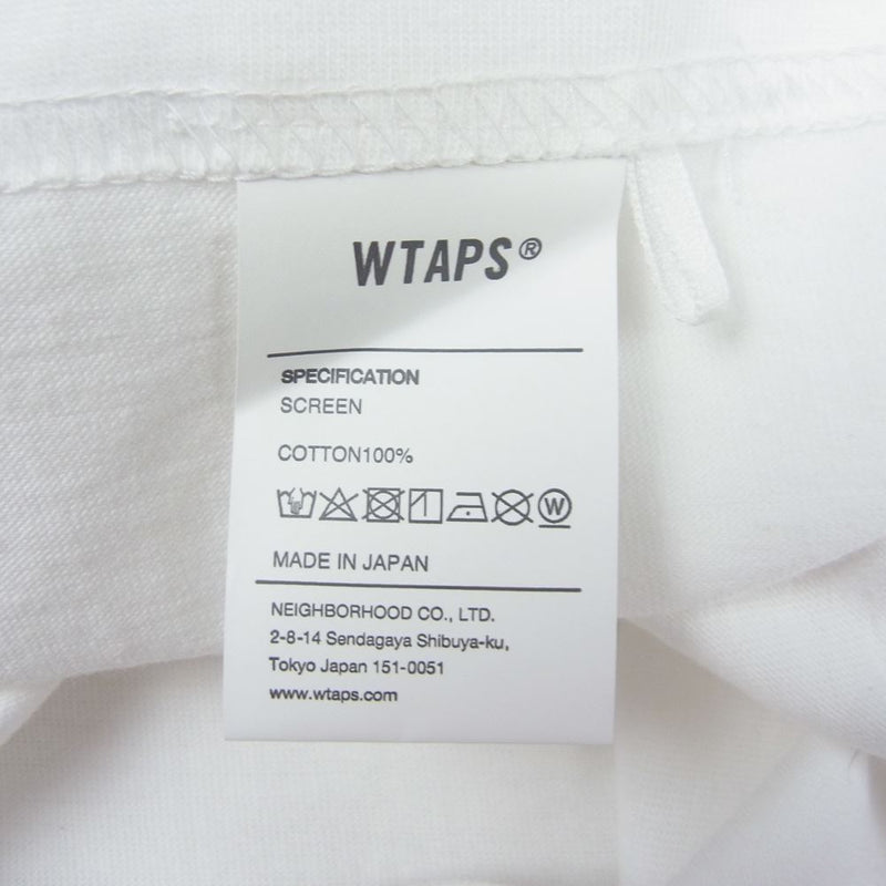 WTAPS ダブルタップス 20SS 201PCDT-ST16S W Tee プリント Tシャツ ホワイト ホワイト系 03【美品】【中古】