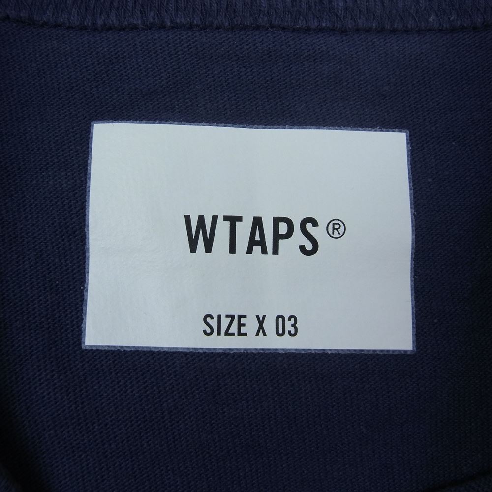 WTAPS ダブルタップス 21SS 211ATDT-CSM20 COLLEGE SS TEE カレッジ ロゴ Tシャツ ネイビー ネイビー系 03【中古】
