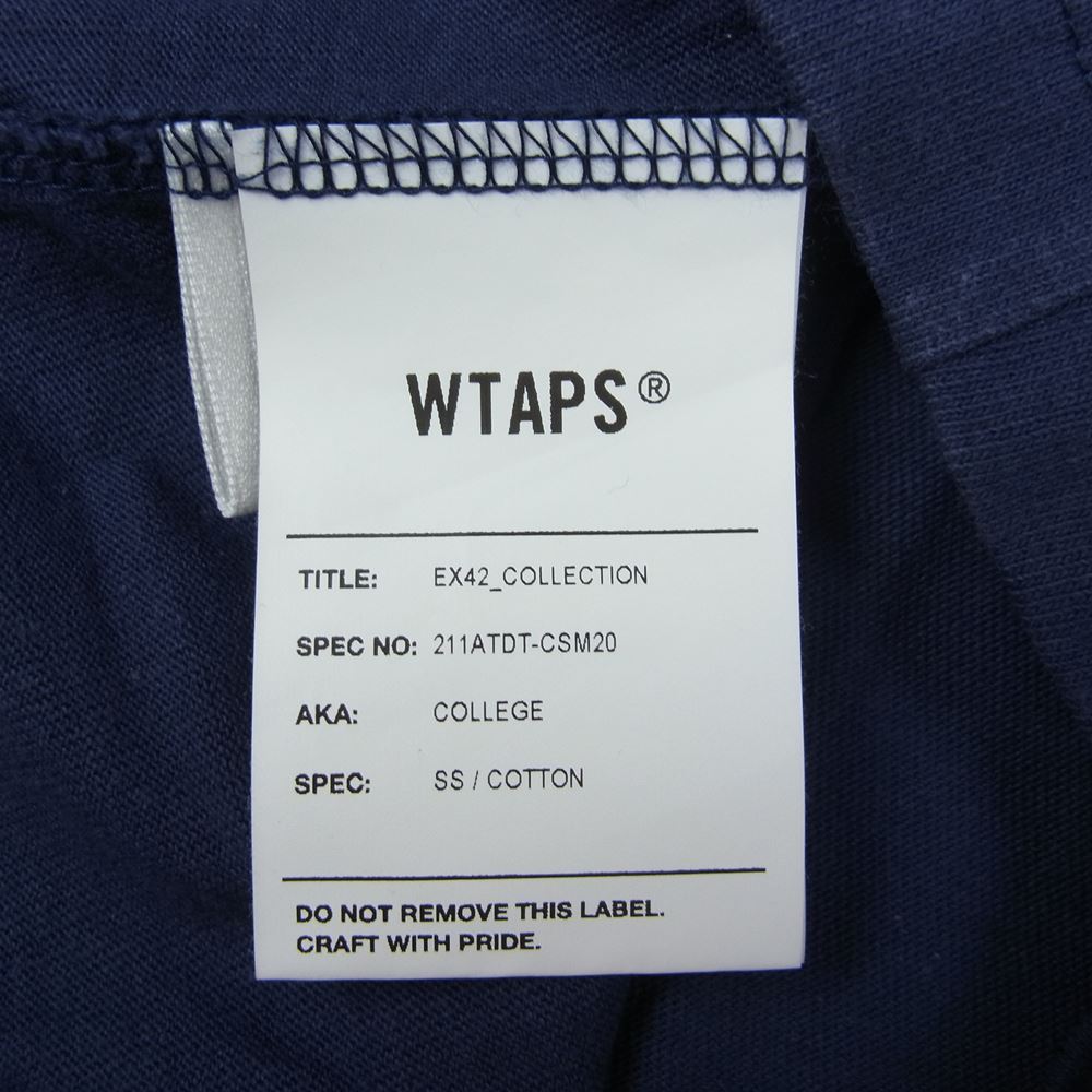 WTAPS ダブルタップス 21SS 211ATDT-CSM20 COLLEGE SS TEE カレッジ ロゴ Tシャツ ネイビー ネイビー系 03【中古】