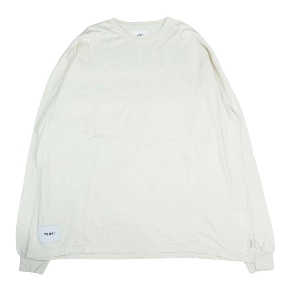 WTAPS ダブルタップス 21AW 212ATDT-CSM23 GPS L/S TEE ロゴ プリント ロンT 長袖 ホワイト系 03【美品】【中古】