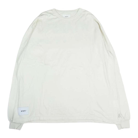 WTAPS ダブルタップス 21AW 212ATDT-CSM23 GPS L/S TEE ロゴ プリント ロンT 長袖 ホワイト系 03【美品】【中古】