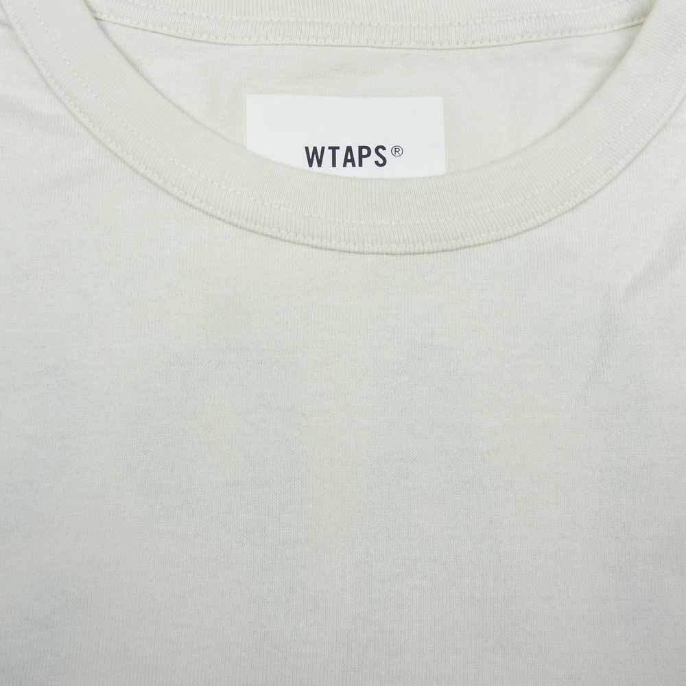 WTAPS ダブルタップス 21AW 212ATDT-CSM23 GPS L/S TEE ロゴ プリント ロンT 長袖 ホワイト系 03【美品】【中古】
