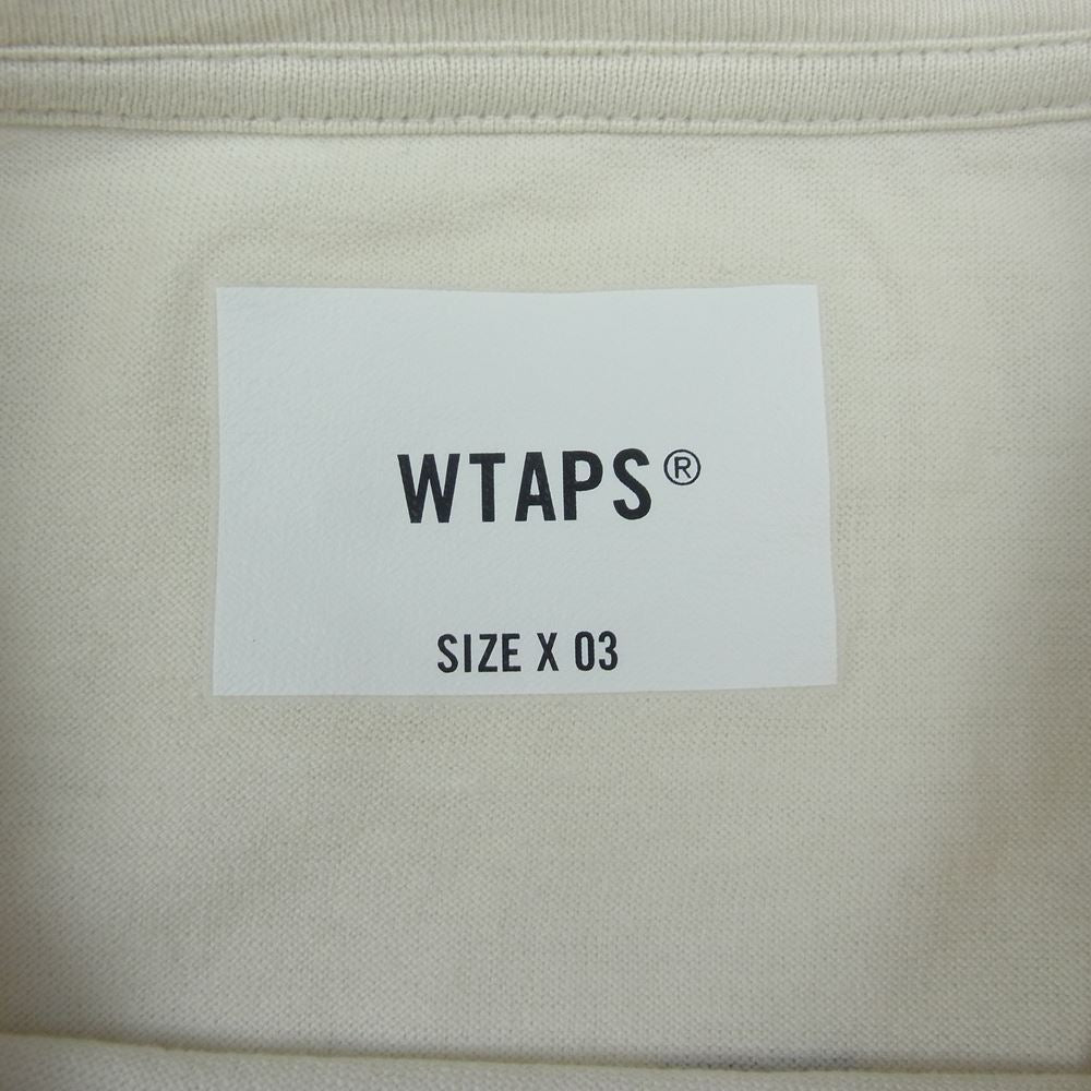 WTAPS ダブルタップス 21AW 212ATDT-CSM23 GPS L/S TEE ロゴ プリント ロンT 長袖 ホワイト系 03【美品】【中古】
