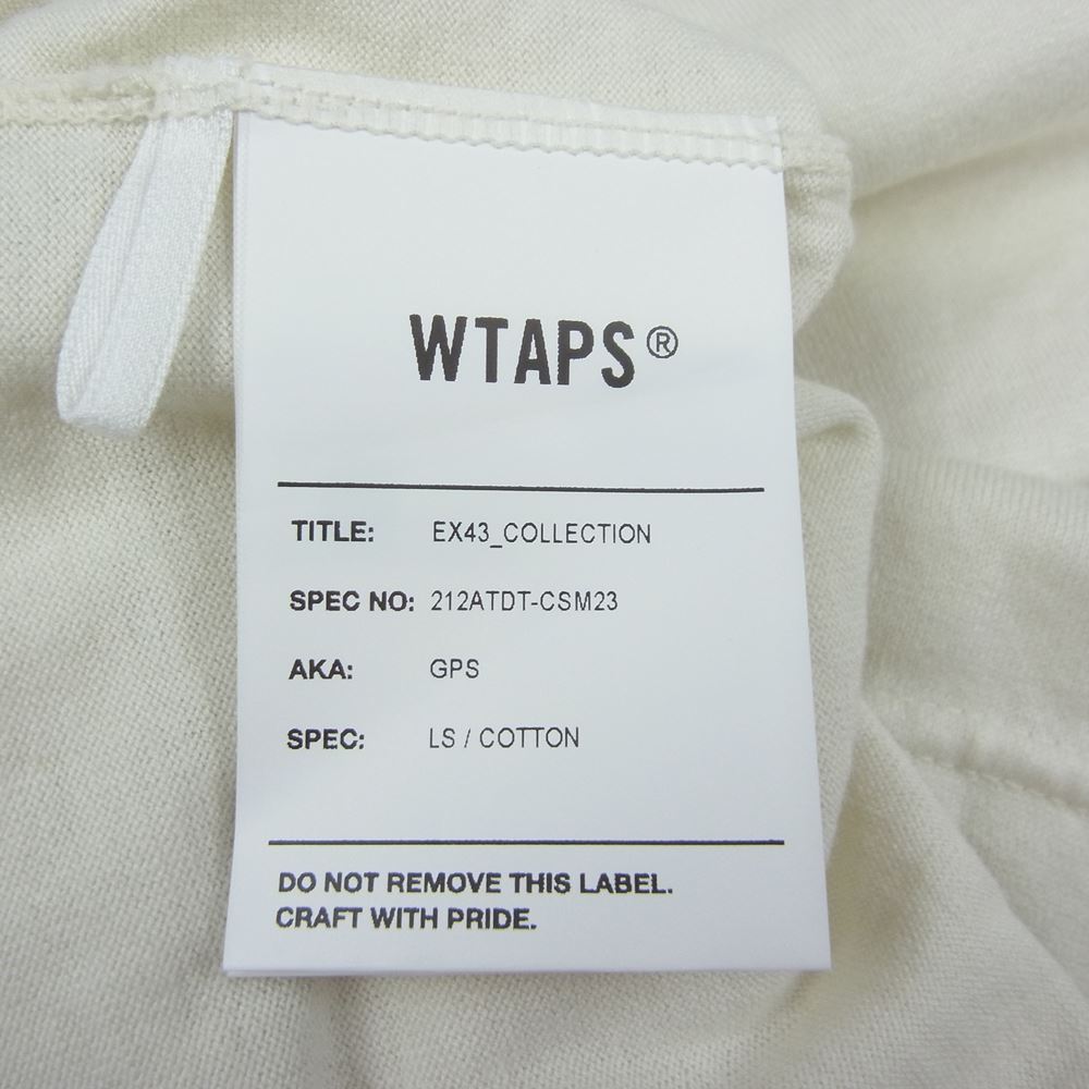 WTAPS ダブルタップス 21AW 212ATDT-CSM23 GPS L/S TEE ロゴ プリント ロンT 長袖 ホワイト系 03【美品】【中古】