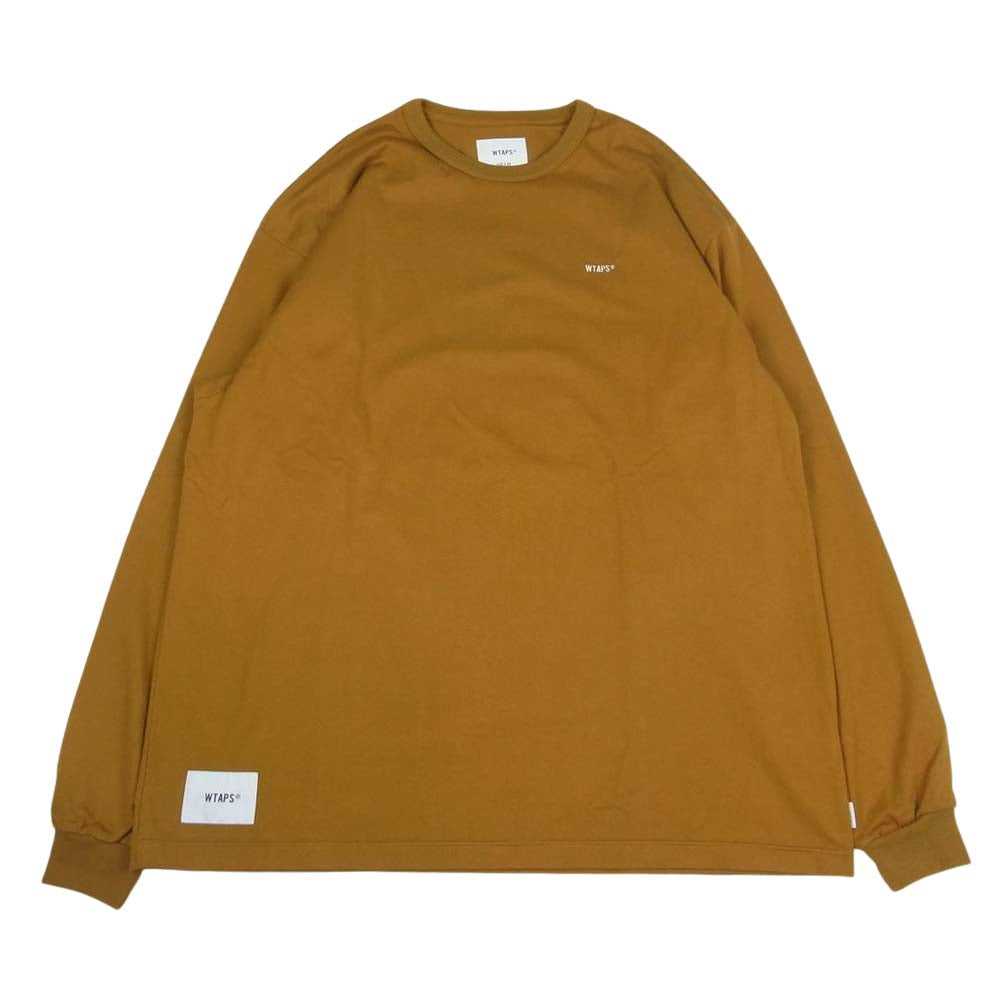 WTAPS ダブルタップス 21AW 212ATDT-CSM11 STENCIL LS COPO ステンシル ロゴ 長袖 Tシャツ ロンT キャメル 03【美品】【中古】