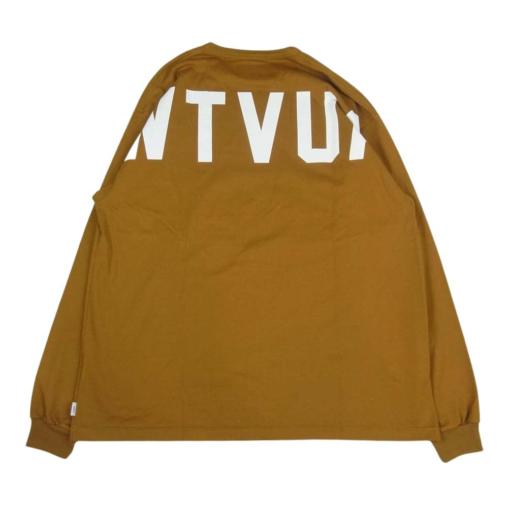 WTAPS ダブルタップス 21AW 212ATDT-CSM11 STENCIL LS COPO ステンシル ロゴ 長袖 Tシャツ ロンT キャメル 03【美品】【中古】