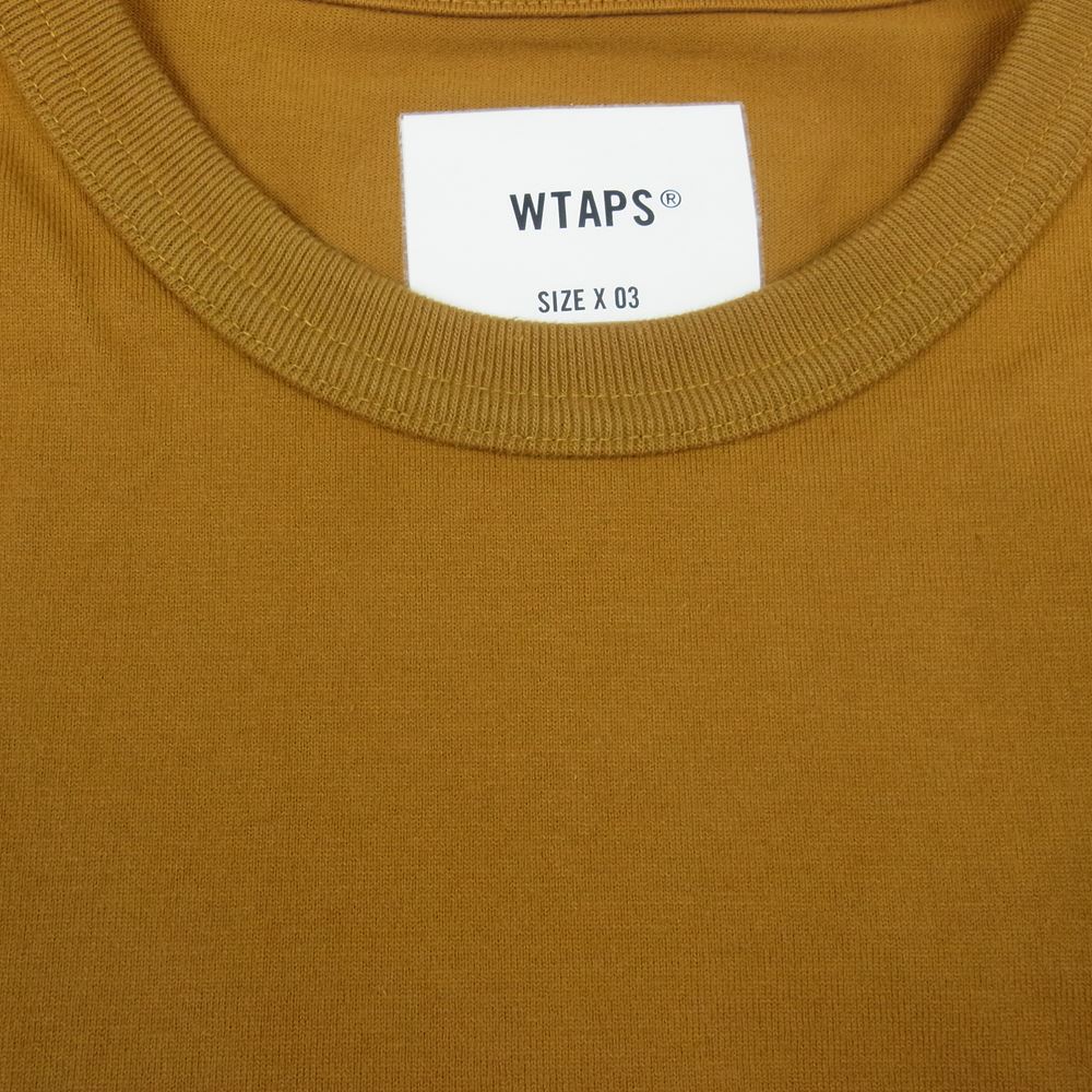 WTAPS ダブルタップス 21AW 212ATDT-CSM11 STENCIL LS COPO ステンシル ロゴ 長袖 Tシャツ ロンT キャメル 03【美品】【中古】