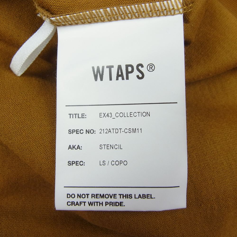 WTAPS ダブルタップス 21AW 212ATDT-CSM11 STENCIL LS COPO ステンシル ロゴ 長袖 Tシャツ ロンT キャメル 03【美品】【中古】