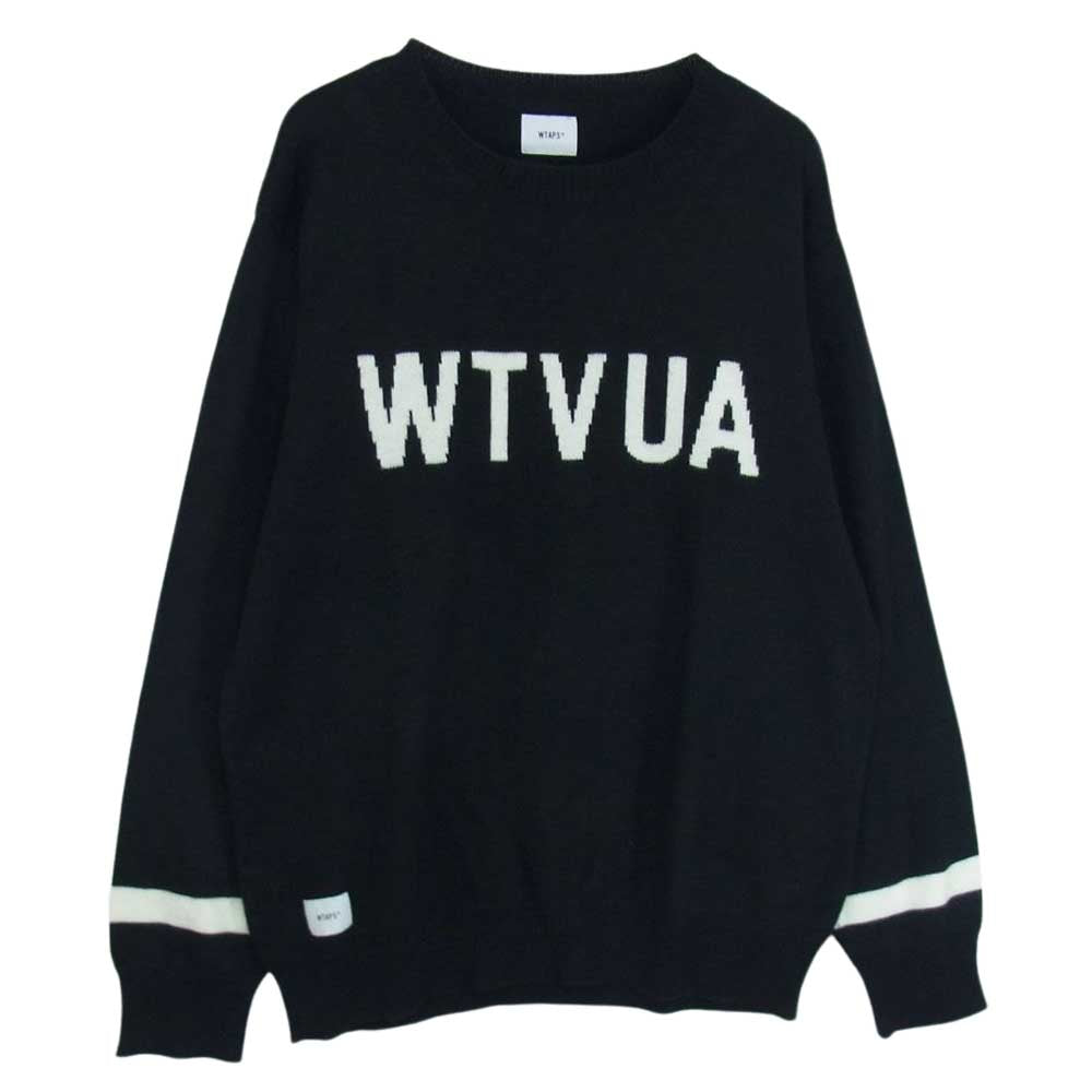 WTAPS ダブルタップス 18AW 182MADT-KNM01 CREW SWEATER WOAC クルー セーター ニット ブラック ブラック系 03【中古】
