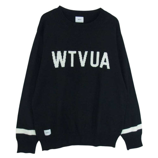 WTAPS ダブルタップス 18AW 182MADT-KNM01 CREW SWEATER WOAC クルー セーター ニット ブラック ブラック系 03【中古】