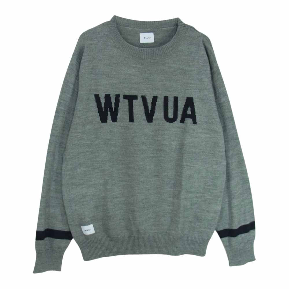 WTAPS ダブルタップス 18AW 182MADT-KNM01 CREW SWEATER WOAC クルー セーター ニット グレー系 03【美品】【中古】